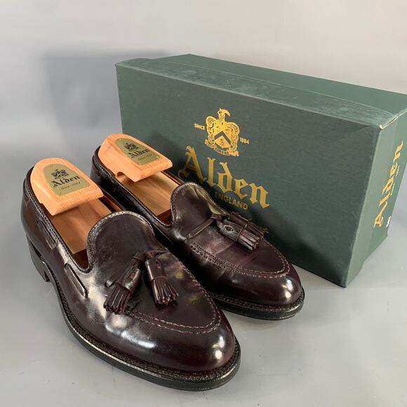 ALDEN Size 7 563 Color 8 Horween Cordovan Leather Tassels Loafers main image 4